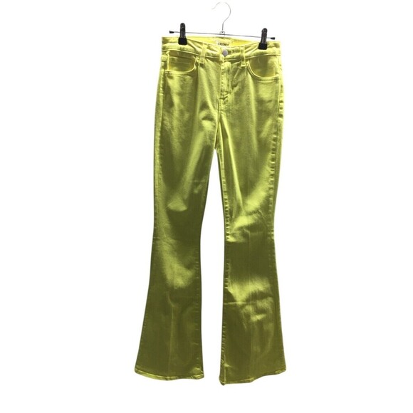 L'agence Jeans Women's Size 25 Yellow Bell Flare Leg Cotton Blend - Picture 1 of 8